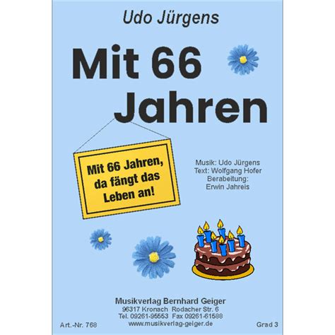 Mit 66 Jahren Text
