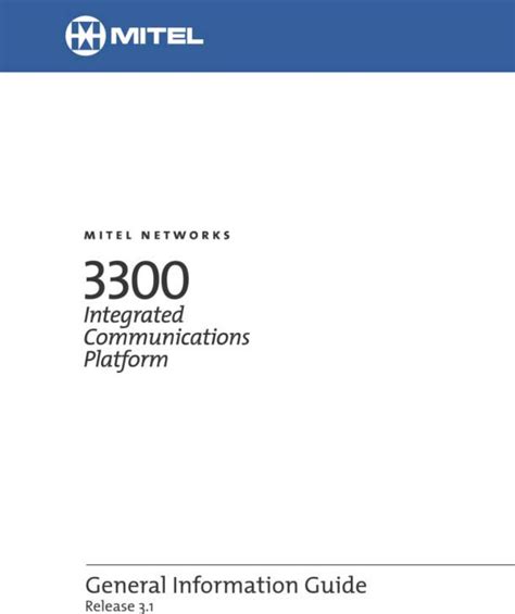 Full Download Mitel 3300 User Guide 