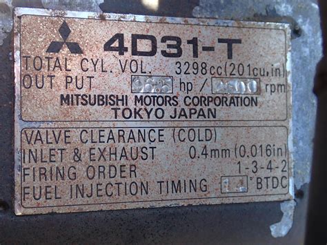 Mitsubishi 4d31 Engine Specifications