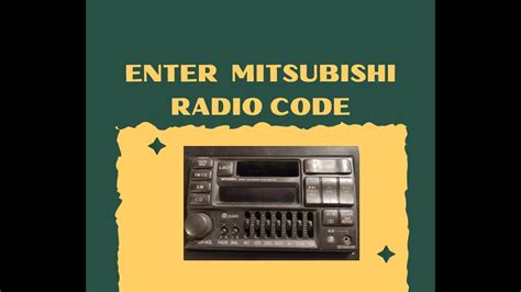 Mitsubishi Radio Code