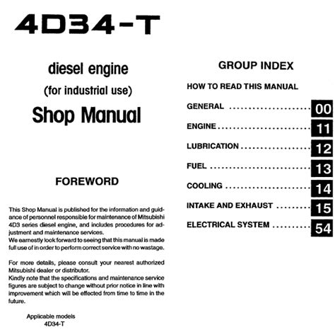 Download Mitsubishi 4D34 Engine Manual 