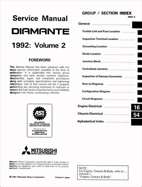 Full Download Mitsubishi Diamante Repair Manual Free 