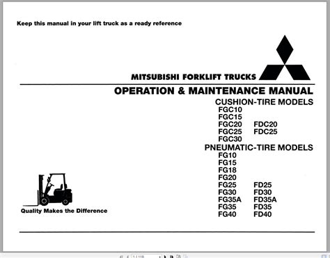 Read Online Mitsubishi Forklift Fg20 Manual 