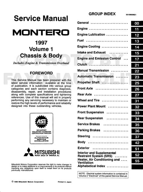 Read Mitsubishi Montero Repair Guide 