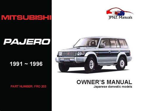 Full Download Mitsubishi Pajero 1991 Manual Pdf 
