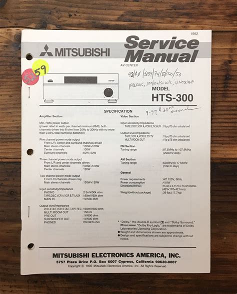 Read Mitsubishi Service Manual Hts 100 