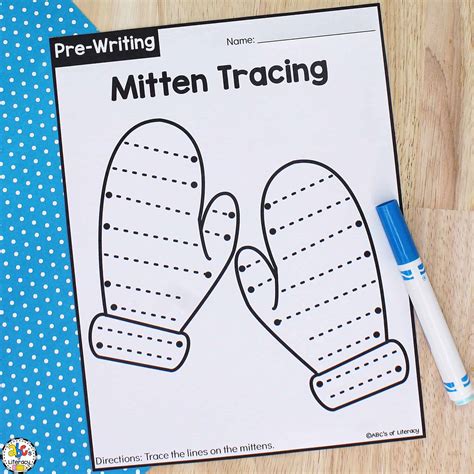 Mitten Tracing Worksheets Worksheets For Preschool Preschool Prewriting Worksheets - Preschool Prewriting Worksheets