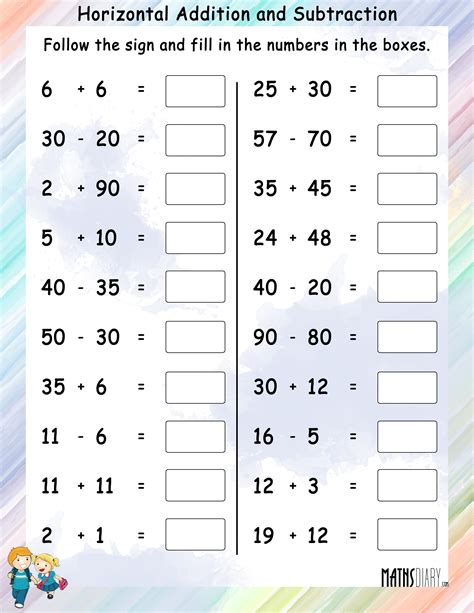 Mixed Addition And Subtraction Worksheets Ks1