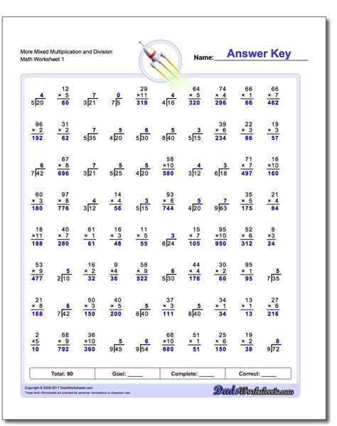 Mixed Division Multiplication Facts Practice Myschoolsmath Com Related Facts Multiplication And Division - Related Facts Multiplication And Division