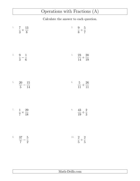 Mixed Fraction Math18 Mixed Operations With Fractions - Mixed Operations With Fractions
