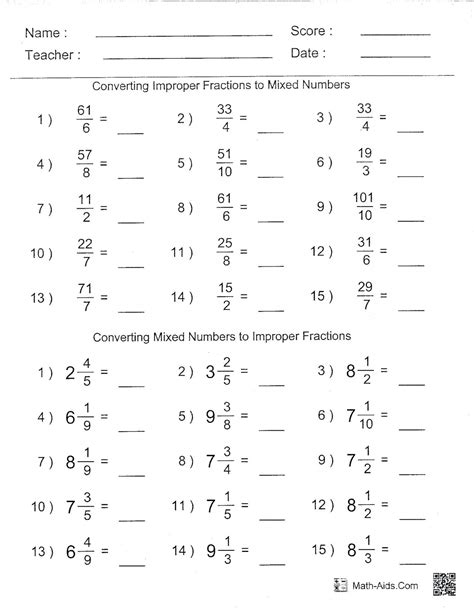Mixed Fractions Sixth Grade Worksheets Math Activities Mixed Fractions Worksheets 6th Grade - Mixed Fractions Worksheets 6th Grade