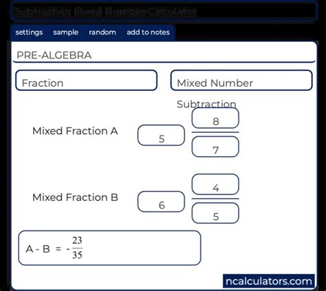 Mixed Number Calculator Calculator Io Subtracting Mixed Number Fractions Calculator - Subtracting Mixed Number Fractions Calculator