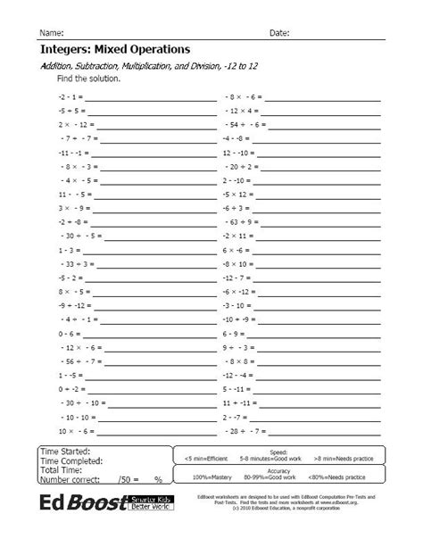 Mixed Operations With Integers Teaching Resources Tpt Mixed Operations With Integers Worksheet - Mixed Operations With Integers Worksheet