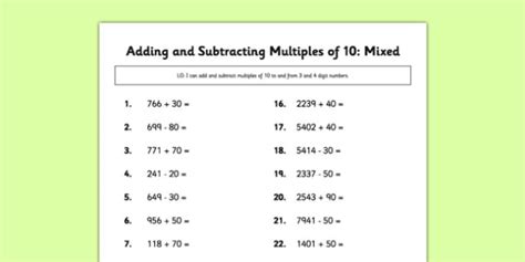 Mixed Operations With Multiples Of Ten Worksheetworks Com Mixed Operations Math Worksheets - Mixed Operations Math Worksheets