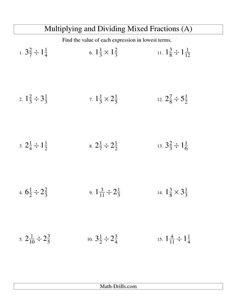 Mixed Problems Worksheets Adding Subtracting Multiplying And Mixed Practice With Fractions - Mixed Practice With Fractions