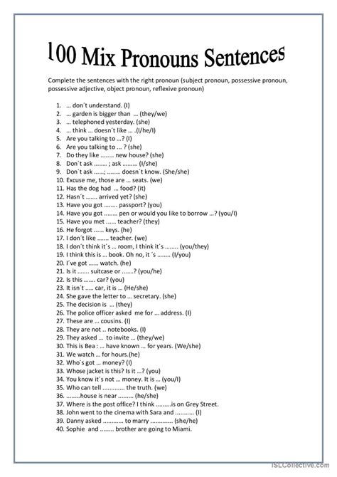 Mixed Pronouns Worksheets Pdf Handouts To Print Printable Kinds Of Pronoun Exercise - Kinds Of Pronoun Exercise