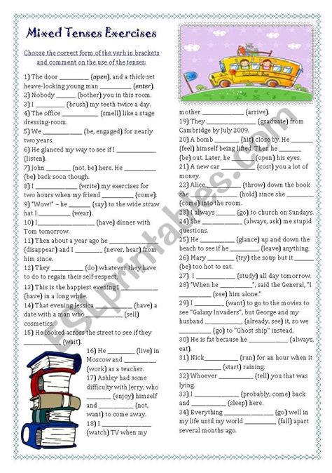 Mixed Tenses Exercises Upper Intermediate Level