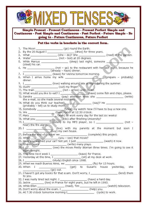 Read Mixed Exercises Tenses Grammar With Answers Key 