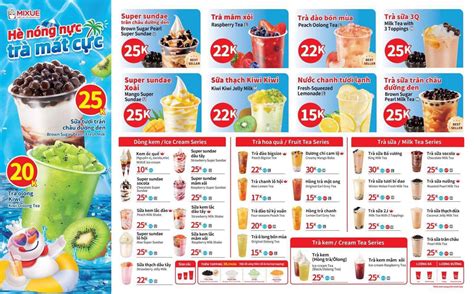 mixue menu | Menu Mixue mi nht 2025 Cp nht