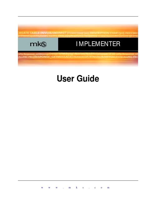 Full Download Mks Implementer Documentation 
