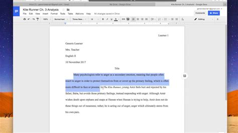 Mla Format Google Docs