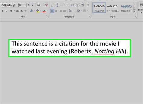 mla in text citation film example