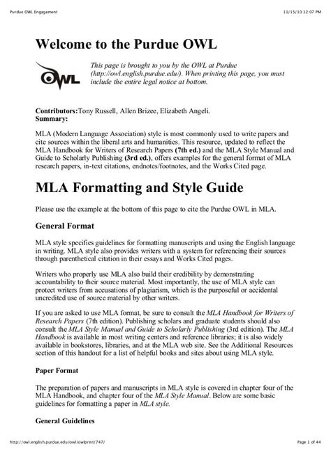 Mla Purdue Owl
