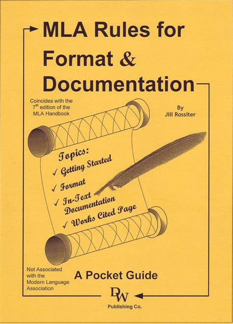 mla rules for format documentation a pocket guide conforms to 7th edition mla
