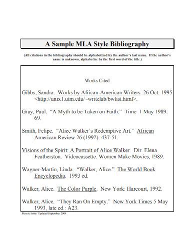 mla style bibliography