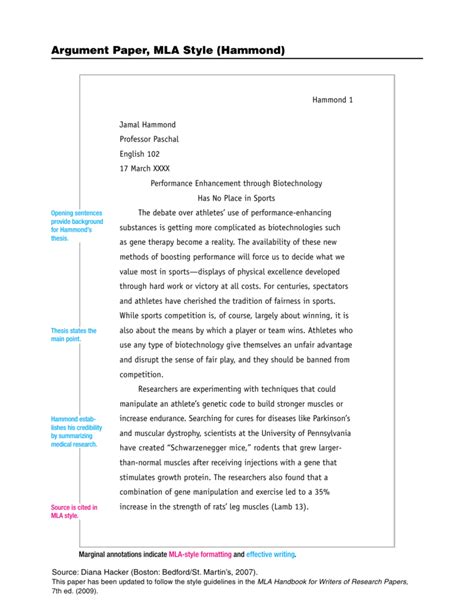 Read Mla Format Argumentative Paper 