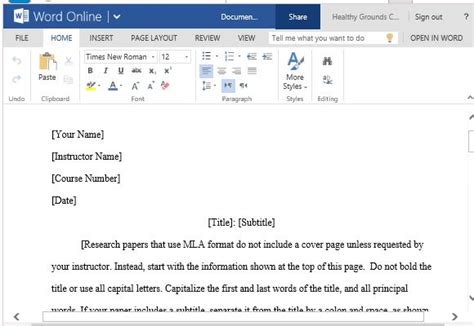 Download Mla Paper Template Word 