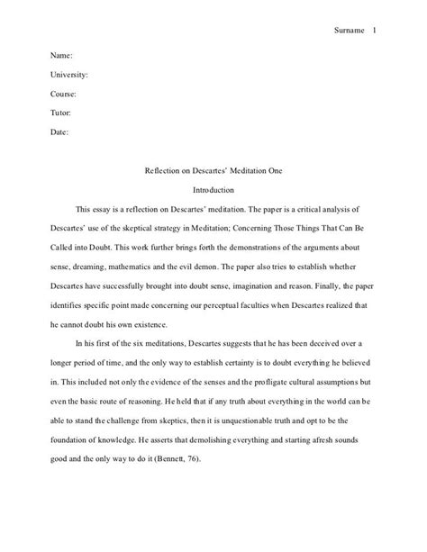 Read Online Mla Reflection Paper Example 