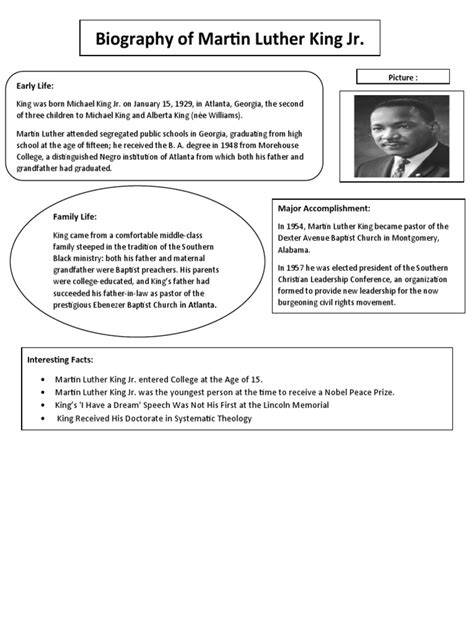 mlk brief biography