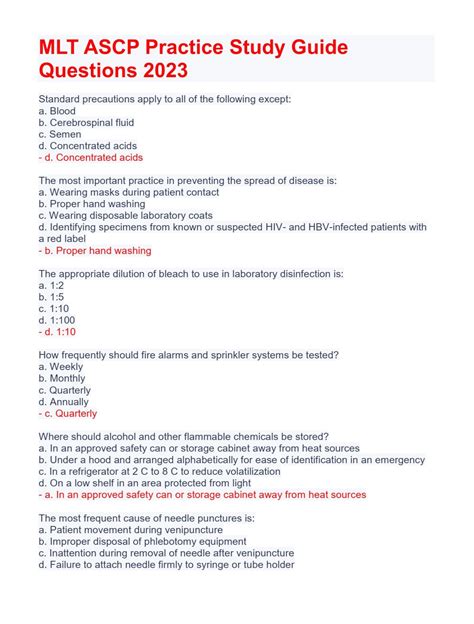 Mlt Study Guide For Ascp Exam