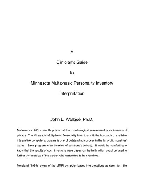 Read Online Mmpi Interpretation Guide 