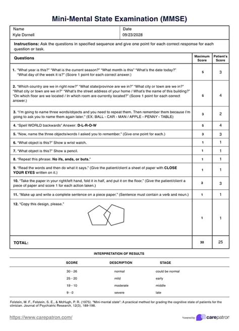 Mmse Form Pdf