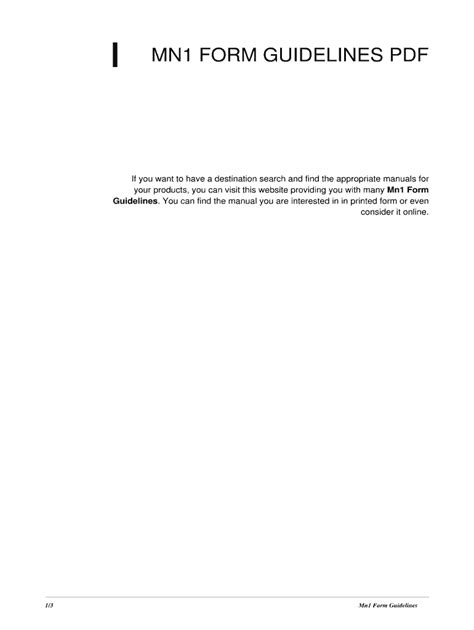 Download Mn1 Form Guidelines 