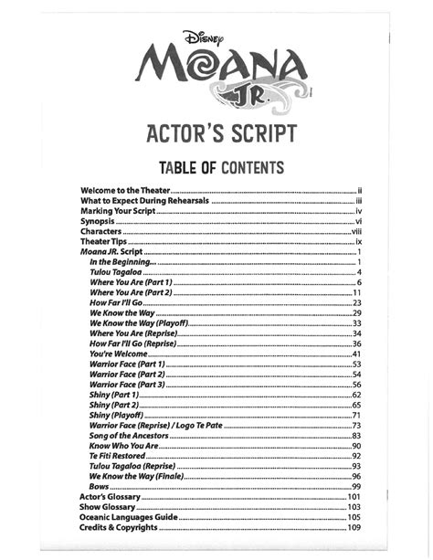 Moana Jr Script