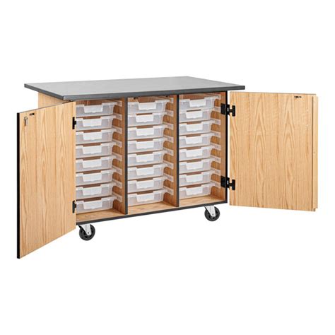Mobile Science Cart W Tote Trays At School Science Carts - Science Carts