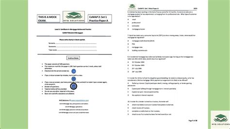 Mock Exam Paper A Cemap Training Courses In London Pass