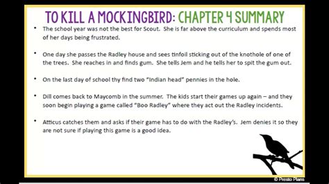 Mockingbird Summary Chapter 4