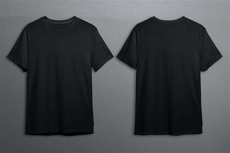 Mockup Kaos Hitam Hd  Black Long Sleeve T Shirt Mockup Front And - Mockup Kaos Hitam Hd