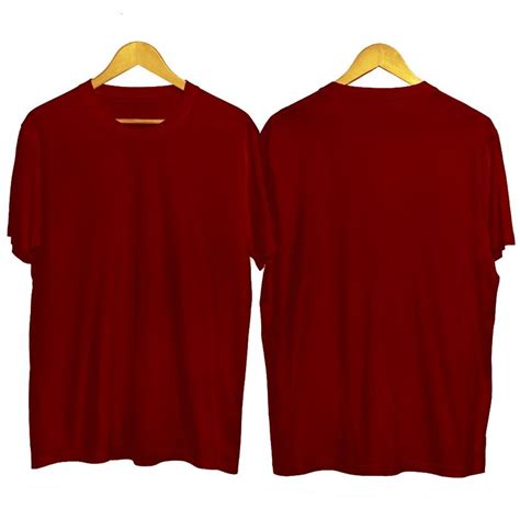 Mockup Tshirt Warna Merah Marun Merah Marun Kaos Kaos Polos Png - Kaos Polos Png