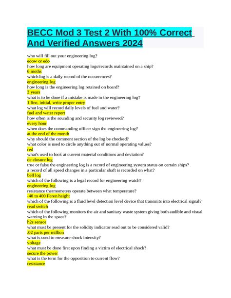 Mod 3 Test Answers