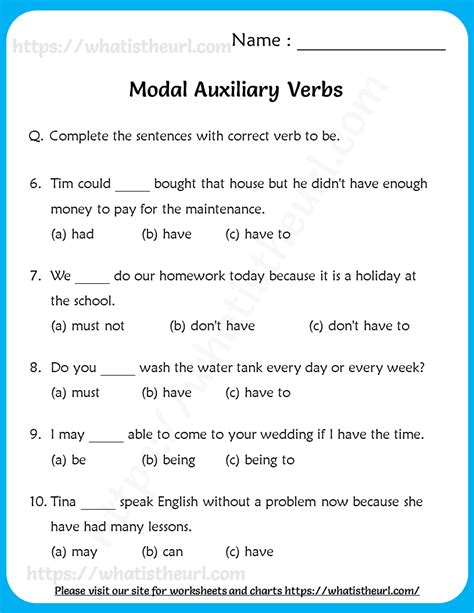 Modal Auxiliary Verbs Worksheet For Grade 7 Auxiliary Verb Worksheet Grade 6 - Auxiliary Verb Worksheet Grade 6
