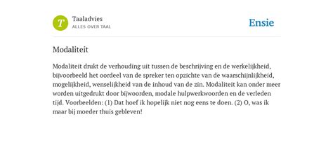 modaliteit definitie