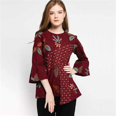 Model Baju Batik Atasan Wanita Terbaru Cocok Untuk Model Baju Kantor - Model Baju Kantor