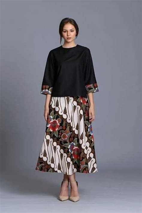 model baju batik setelan rok panjang 2024