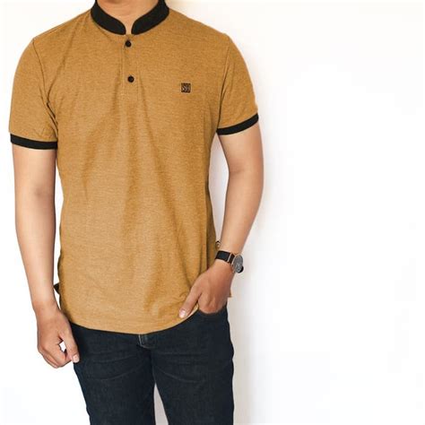 Model Baju Kaos Kerah Terbaru  Promo Baju Atasan Kaos Kerah Felix Lengan Panjang - Model Baju Kaos Kerah Terbaru