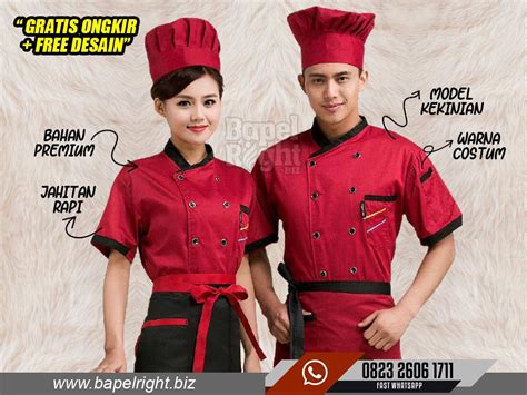 Model Baju Pelayan Restoran  Set Lengkap Restoran Pelayan Seragam Topi Kaos Apron - Model Baju Pelayan Restoran